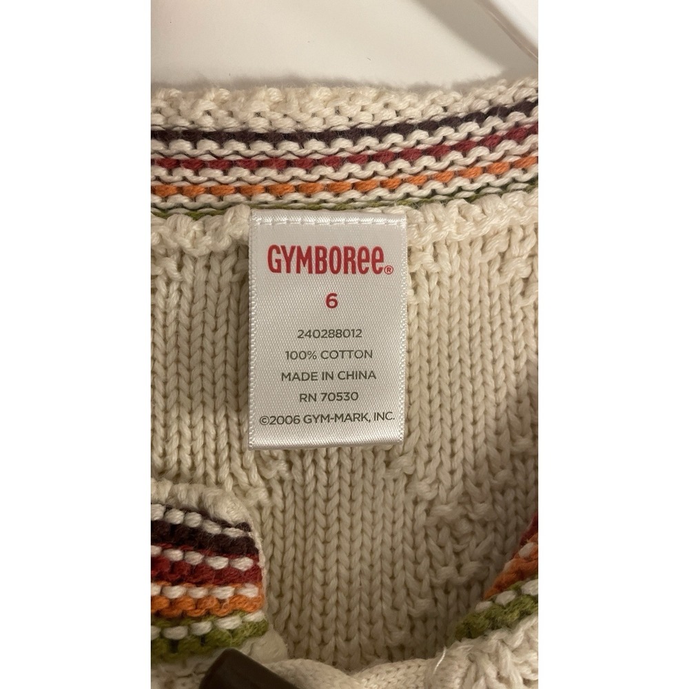 Gymboree 2006 Harvest Leaves Striped Sweater 6 Cable Knit toggle Button Autumn - Picture 4 of 4